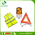 Reflective safety vest and traffic warning triangle set